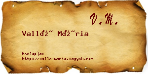 Valló Mária névjegykártya